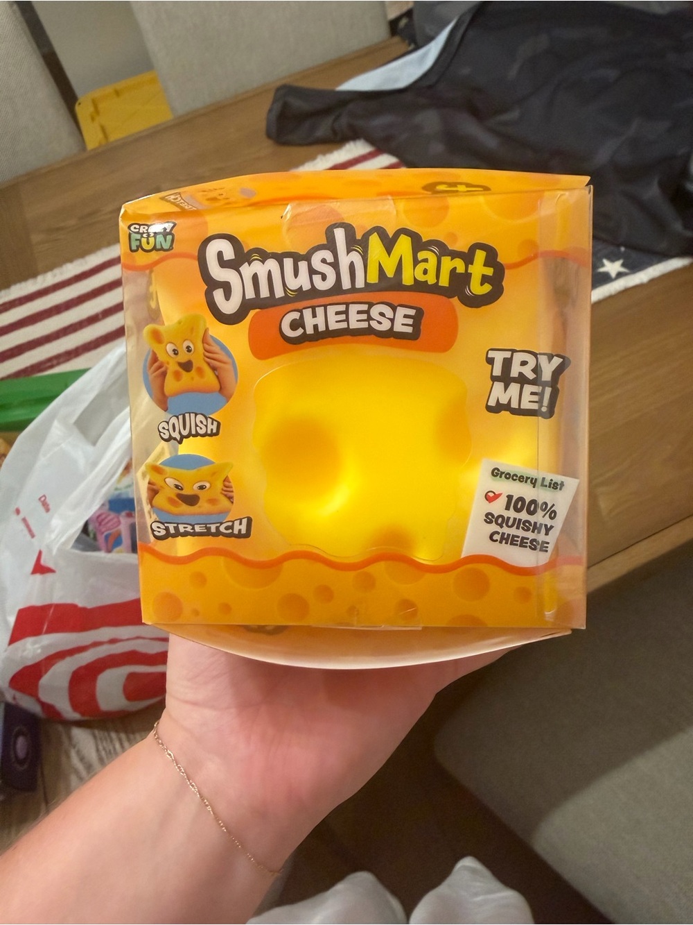 Smush Mart Cheese Squishy Toy - Yellow